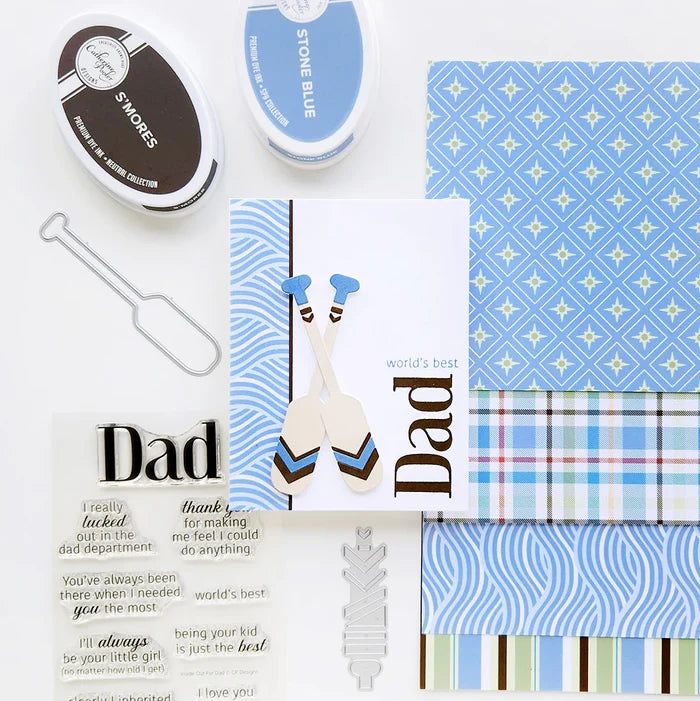 Catherine Pooler - Sentiment Stamps - Inside Out for Dad. Available at Embellish Away located in Bowmanville Ontario Canada. Example by Catherine Pooler Designs Brand Ambassador.