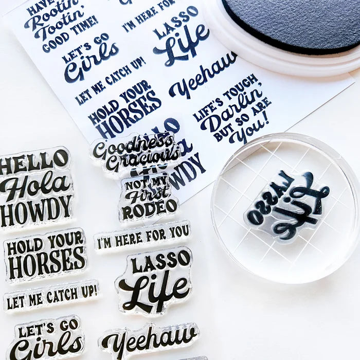 Catherine Pooler - Sentiment Stamps - Lasso Life. Available at Embellish Away located in Bowmanville Ontario Canada.