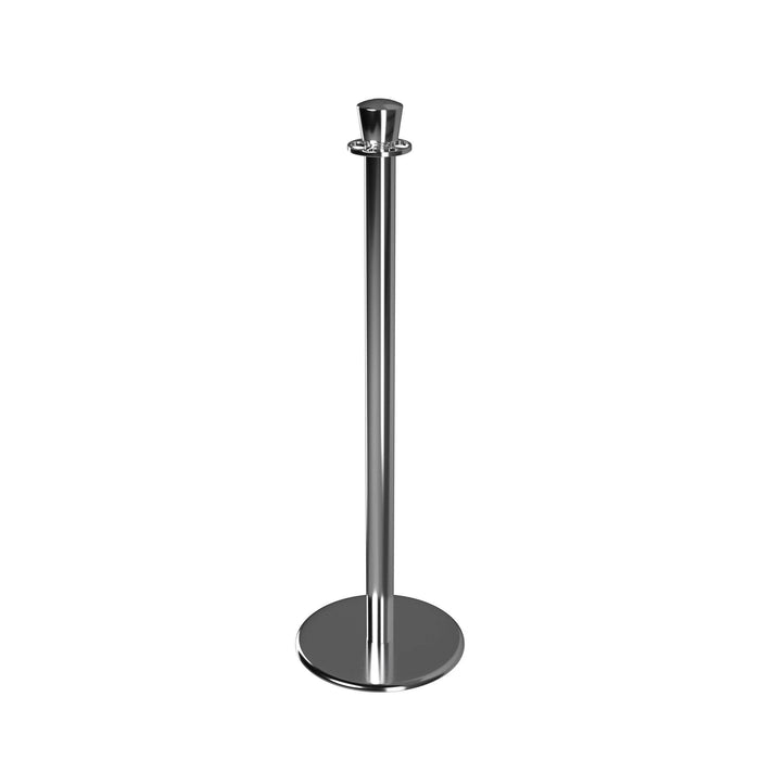 CCW Series Metal 310U Compatible Crown Top Flat Base Post & Rope Stanchion - Crowd Control Warehouse