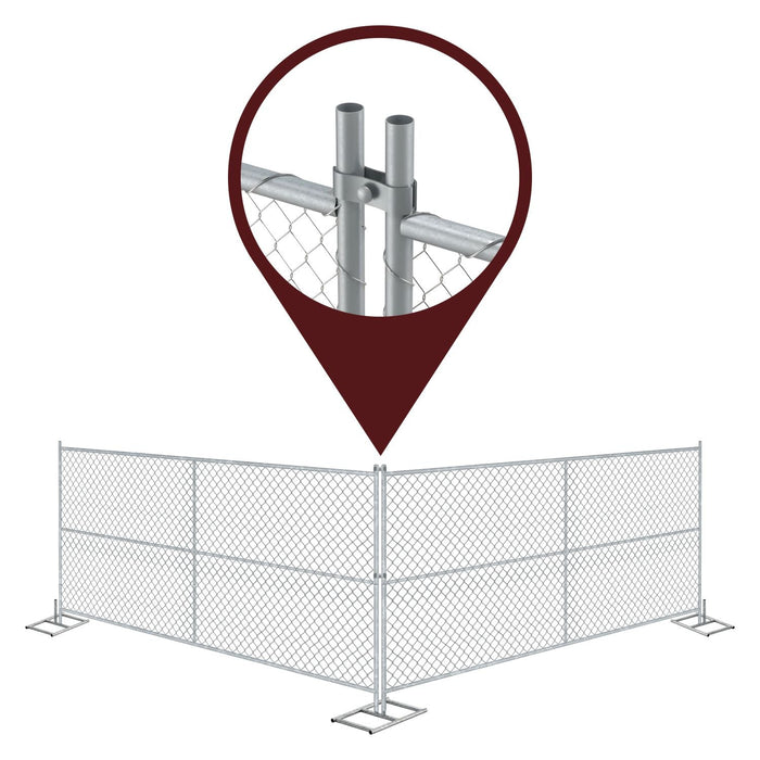 Chain Link Fence Kit - 6 Ft. tall x 10 Ft. Wide - Trafford Industrial - Crowd Control Warehouse