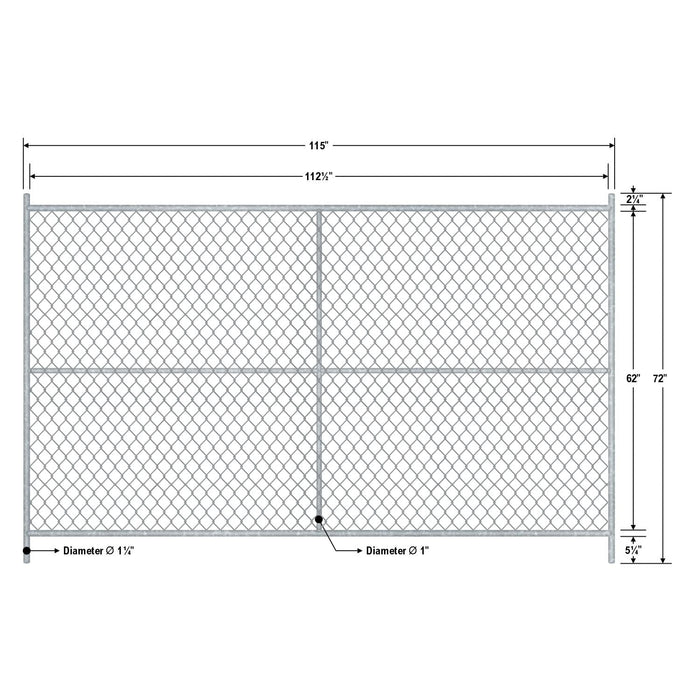 20 - Panel Chain Link Fence Kit - 6 x 10 ft, Cross Braced with Bases & Clamps - Crowd Control Warehouse