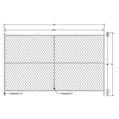 20 - Panel Chain Link Fence Kit - 6 x 10 ft, Cross Braced with Bases & Clamps - Crowd Control Warehouse