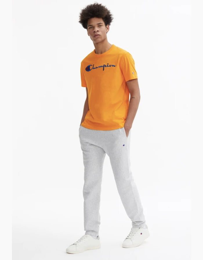 CHAMPION EUROPE SCRIPT LOGO CREW NECK T SHIRT SPICY ORANGE