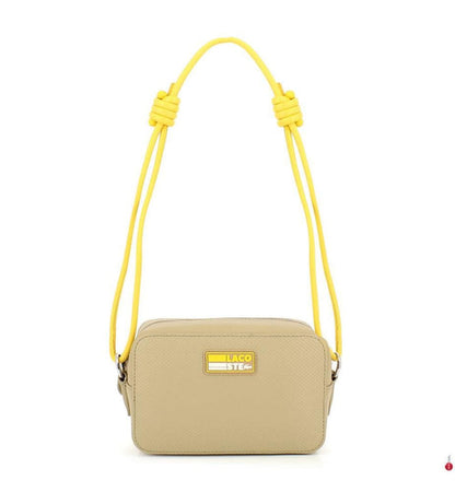 Chantaco Badge Small Matte Pique Leather Shoulder Bag Viennois Guepe Blanc