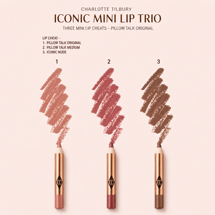 Charlotte Tilbury Pillow Talk, Pillow Talk Medium & Iconic Nude Long-Lasting Lip Liner Set