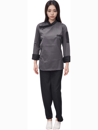 Chef Coat - Stylish Rusty Grey Chef Coat for Culinary Professionals - J R GARMENTS