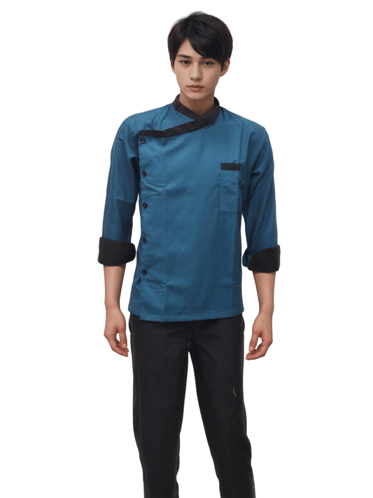 Chef Coat Teal by HICKORY - Stylish Culinary Apparel - J R GARMENTS