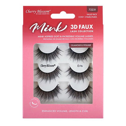 Cherry Blossom Faux Mink 3D Eyelashes 3 Pairs - ikatehouse