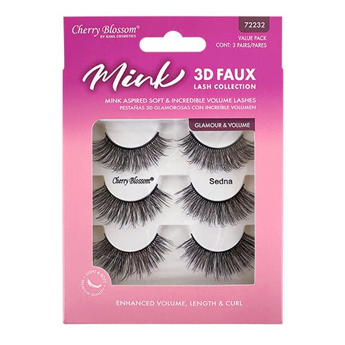 Cherry Blossom Faux Mink 3D Eyelashes 3 Pairs - ikatehouse