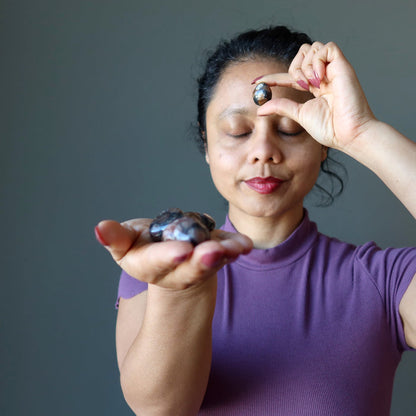 meditating on Chiastolite Tumbled Stone Set