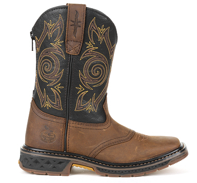 Children's Georgia GB00343C Brown Carbo-Tec LT Pull-On Saddle Boot *CLOSEOUT*