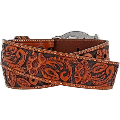 Children's Justin C30124 Lil' Trigger Tooled Leather with Gun Buckle Belt