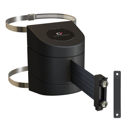 Clamp Wall Mount, Black ABS Case with Magnetic Belt End, 20, 25, and 30 Ft. Belts - CCW Series WMB - 230 - Crowd Control Warehouse
