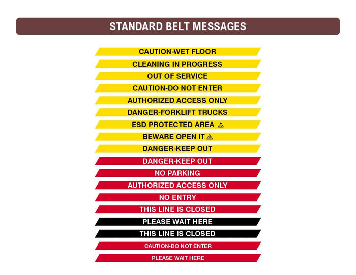 CCW Series WMB - 220/230 - Wall Mounted Retractable Belt Barrier With Fixed ABS Case - 7.5 to 30 Ft. Belts - Crowd Control Warehouse