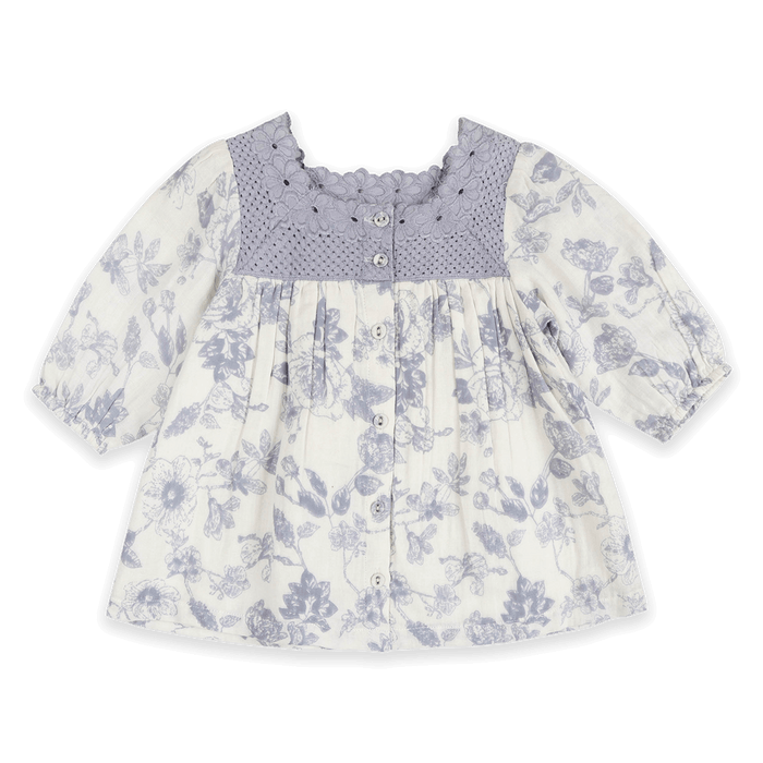 Claudia Floral Baby Dress & Bloomer Set (Organic Muslin) - Front