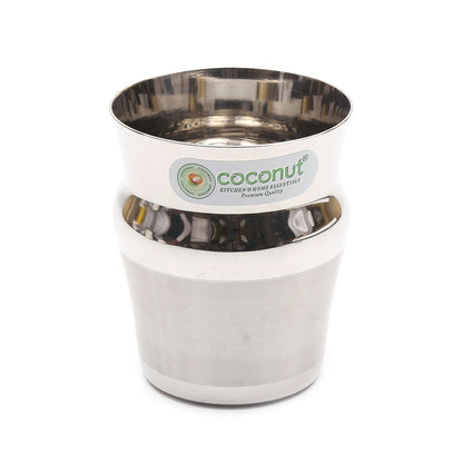 Coconut A41 Trinity Stainless Steel Drinking Glass Set of 6, 270 ml Each, Matte Finish Tumbler Glasses for Water, Juice, Lassi, Buttermilk, Tea & Daily Use, Rust Resistant Food Grade.
