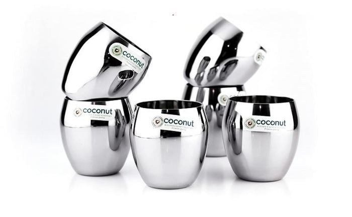 Coconut B1 Honda Stainless Steel Glass, 250 ml, Mirror Finish Drinking Tumbler, Food Grade Steel Water Glass for Juice, Milk, Lassi, Buttermilk & Daily Use, Rust Resistant.