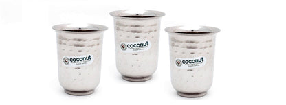 Coconut B19 Hammered Stainless Steel Glass, 300 ml, Premium Hammered Finish Drinking Tumbler, Food Grade Steel Water Glass for Juice, Milk, Lassi, Buttermilk & Daily Use, Rust Proof.