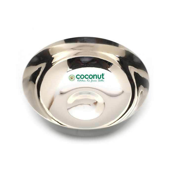 Coconut C20 Marwadi Stainless Steel Bowl Set of 6 | Serving Katori/Vati Set for Snacks, Desserts & Curry | Mirror Finish | Rust Proof | Dishwasher Safe | Available in 100ml, 140ml & 200ml.