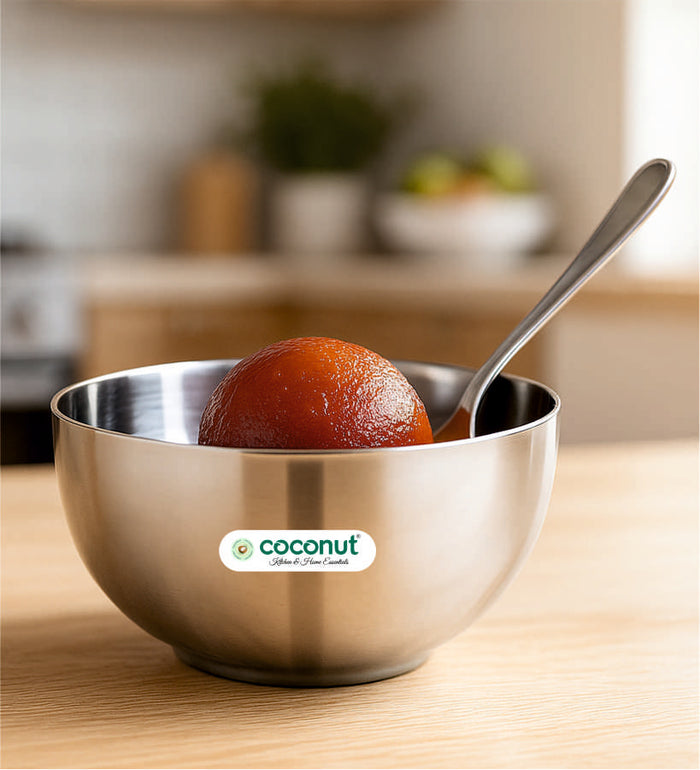 Coconut C3 Deluxe Apple Vati Set of 6 | Stainless Steel Serving Bowls (100ml/150ml/170ml/200ml) | Mirror Finish, Rust-Proof, Food Grade Katori Set for Kitchen & Dining.