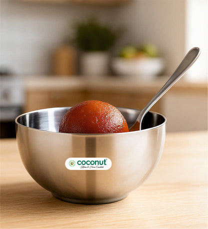 Coconut C3 Deluxe Apple Vati Set of 6 | Stainless Steel Serving Bowls (100ml/150ml/170ml/200ml) | Mirror Finish, Rust-Proof, Food Grade Katori Set for Kitchen & Dining.