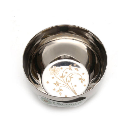 Coconut C32 Laser Vati Set of 6 Stainless Steel Bowls | 140ml Katori Set with Elegant Laser Design | Mirror Finish Serving Bowls for Snacks, Desserts, Curd & Daily Use | Rust Proof & Dishwasher Safe.