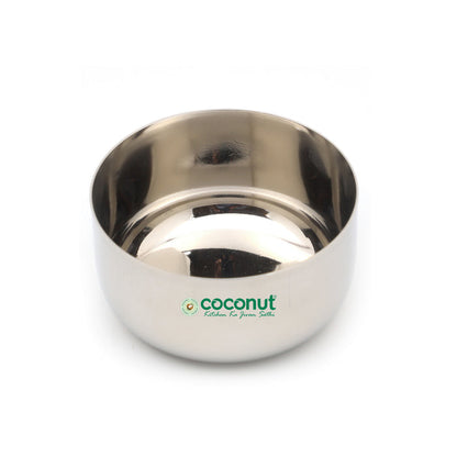 Coconut C35 Sada Vati Set of 6 Stainless Steel Bowls | Available in 100ml, 130ml & 200ml Sizes | Mirror Finish Katori Set for Snacks, Desserts, Curd, Curry & Daily Use | Rust Proof Steel Bowls.
