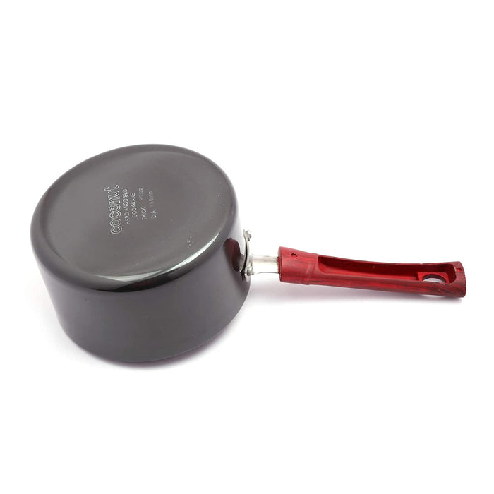 Coconut Hard Anodised 3mm Thickness Sauce Pan/Cookware - (Black)- 1 Unit