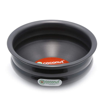 Coconut Hard Anodised Urli Pot Ringer Shape Cookware / Kitchenware Handi - 1 Unit, Black