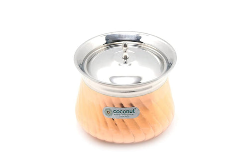 Coconut Stainless Steel - Cookware/ Orchid Copper Twister  Handi With Lid -1 Unit