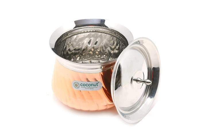 Coconut Stainless Steel - Cookware/ Orchid Copper Twister  Handi With Lid -1 Unit