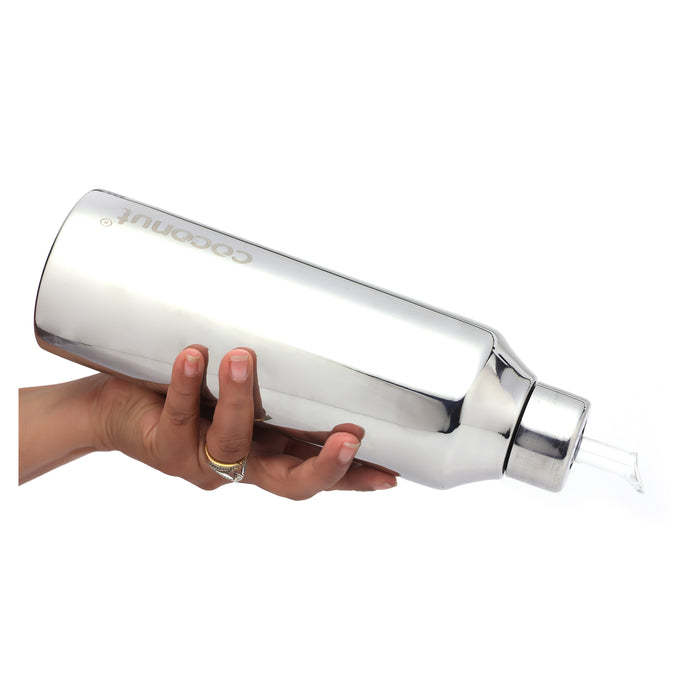Coconut Stainless Steel - Fortune Oil dispenser | Ideally Used for Oil, Vinegar, Sauces, Liquid | Oil dropper | Oil Container | Oil & Vinegar Bottle | Oil Pourer| Leak-Proof | Kitchen essential | Model - Fortune Oil Dispenser