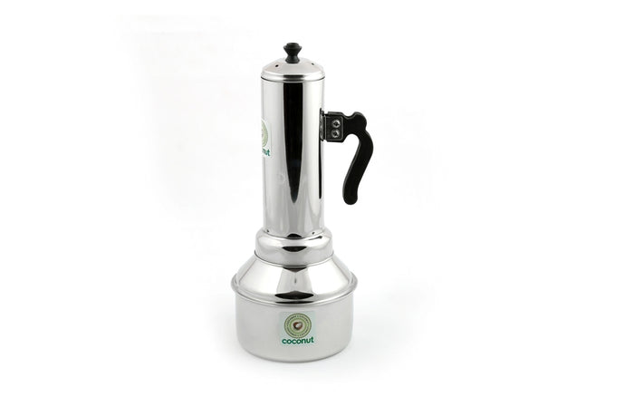 Coconut Stainless Steel - Puttu Kodam with Bakelite Handle | Gas and Induction based | Heavy gauge| Mirror Finish | Puttu Maker | Puttu Steamer | Model - Puttu Kodam
