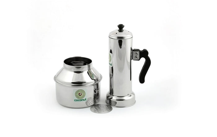 Coconut Stainless Steel - Puttu Kodam with Bakelite Handle | Gas and Induction based | Heavy gauge| Mirror Finish | Puttu Maker | Puttu Steamer | Model - Puttu Kodam