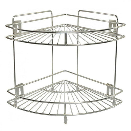 Coconut Stainless Steel Multipurpose Storage Kitchen Corner Rack/Stand/Shelf (Silver) 2 step
