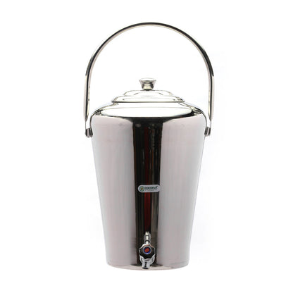 Coconut Stainless Steel - Vertical Water Pot Container with Tap | Capacity 10ltrs | Ideal for storing Water, Juices and Lemonade for Parties | Heavy Gauge | Mirror Finish | Must Have in every Kitchen | Model - W3 Taper Pot