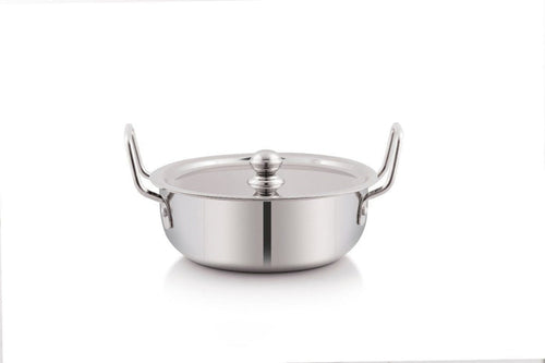 Coconut Stainless Steel Classic Kadai with Lid serveware/cookware - 2500ML - 1 Unit
