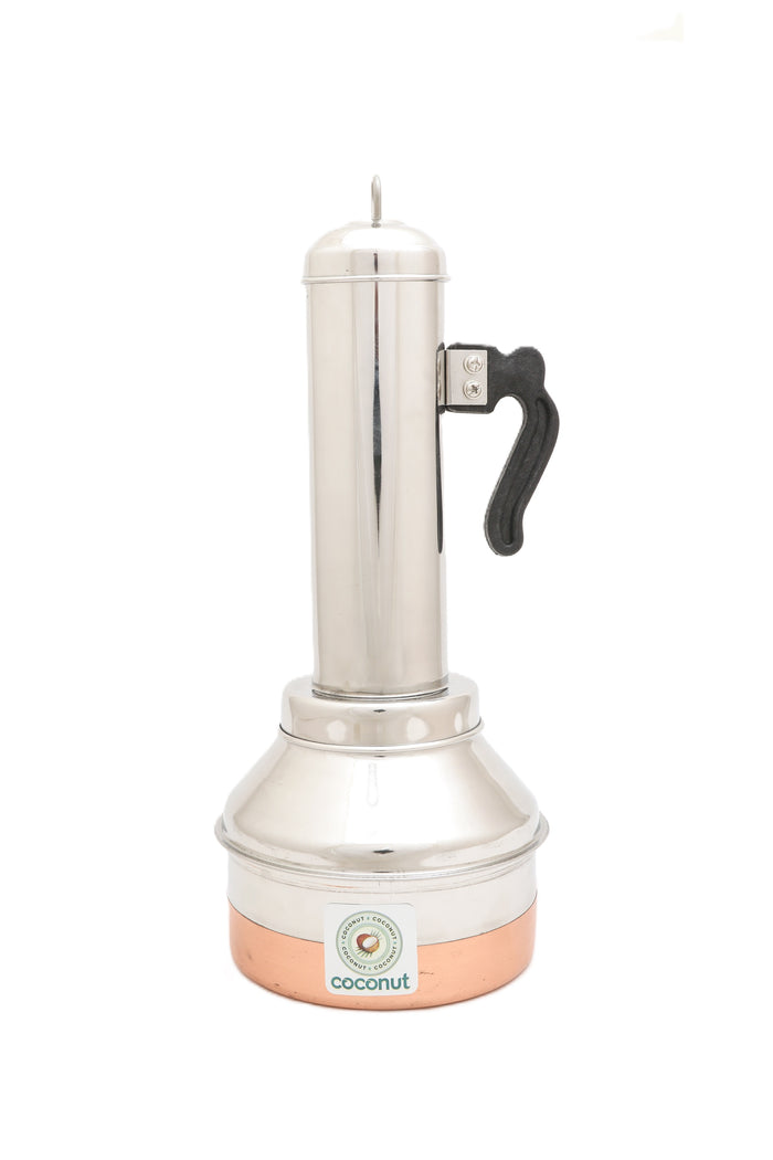 Coconut Stainless Steel Copper Bottom Puttu Maker / Puttu Kodam with Lid - Copper bottom puttu kodam