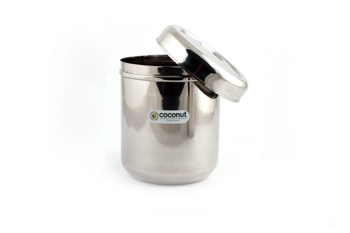Coconut Stainless Steel Curve Deep Dabba/Container/Storage/Canister - Set of 1 (1250 ML)