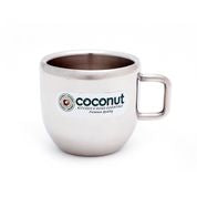 Coconut Stainless Steel Double Walled Mug | Heavy-Gauge Rust-Proof Steel | Round Shape Coffee & Tea Mug | Mirror Finish | Food-Grade, BPA-Free, Eco-Friendly | Durable & Easy to Clean | Ideal for Tea, Coffee, Milk | Pack of 6.