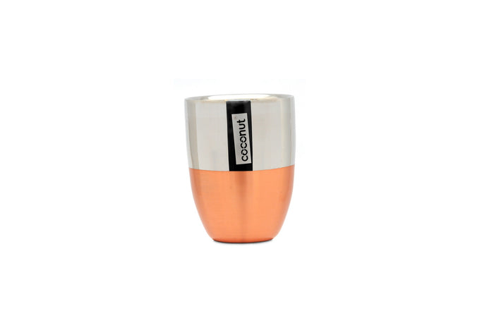 Coconut Stainless Steel Double Walled Tumbler | Premium Mirror Finish Drinkware with Copper Coating Outside | Heavy-Gauge, Rust-Proof & BPA-Free | Ideal for Water, Juice, Lassi & Milk | Eco-Friendly & Durable | Pack of 3.