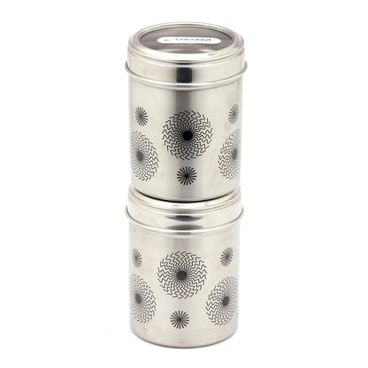 Coconut Stainless Steel Freedom Canister - Round Deep Dabba with C-thru Lid, Heavy Gauge, Joinless, Food safe, Container for Storage / Deep Dabba / Vertical Canister / Multipurpose storage box, Model - E15 Freedom Canister - 750ML