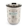 Coconut Stainless Steel Glasses - Set of 6, 270ml each | Laser Printed Tumblers Food Grade, Strong, Multipurpose Glass | Ideal for daily use Water, Juice, Milk, Lassi & Soft drinks.