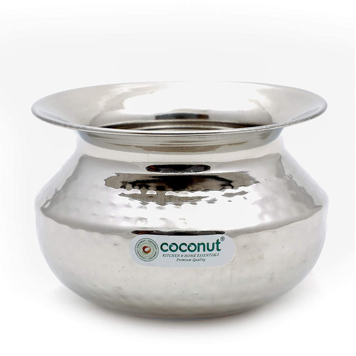 Coconut Stainless Steel Hammered Dekshi Capacity - 1000 ML