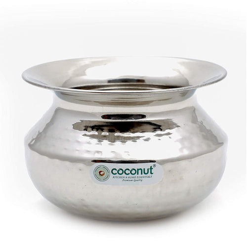 Coconut Stainless Steel Hammered Dekshi Capacity - 1000 ML