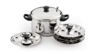 Coconut Stainless Steel Idli Cooker - 4 Plates - 16 Idli