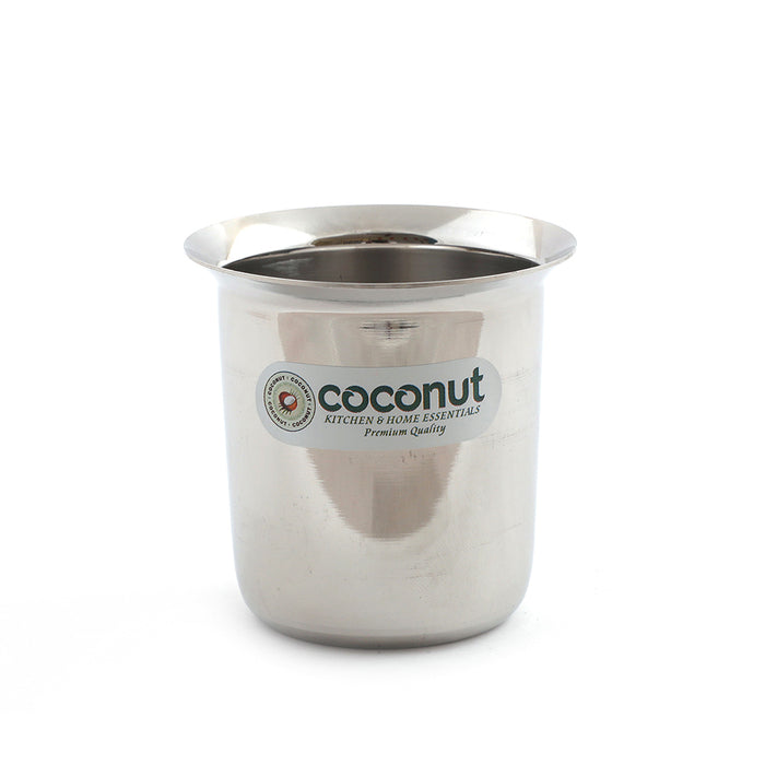 Coconut Stainless Steel Mini Coffee Glass Set | 150ml & 250ml Capacity Options | Heavy Duty 18 Gauge Steel | Food Grade & BPA Free | Mirror Finish Kolga Glass | Ideal for Coffee, Tea, Milk, Water, Juice & Beverages | Model D11.