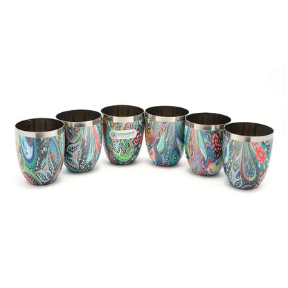 Coconut Stainless Steel Mystic Color Glass-300ml | Heavy-Gauge Food-Grade Steel | BPA-Free & Rust-Resistant Drinkware | Perfect for Serving Water, Juice, Lassi & Lemonade at Home, Office & Restaurants.