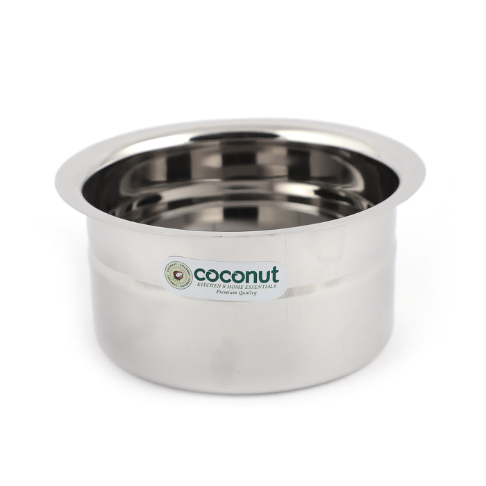 Coconut Stainless Steel Rose Baby Topes Without Lid - Set of 4, Capacity- 300ml, 400ml,500ml & 600ml, 22 gauge, Mirror Finish, Induction Base Saucepan, Model - Rose Baby Flat Tope