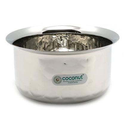 Coconut Stainless Steel Smart Tope - Set of 4, Flat Bottom, Wobble Free, Induction & Stove Friendly, Smart look, Heavy Gauge, Sturdy, Model - Smart Tope